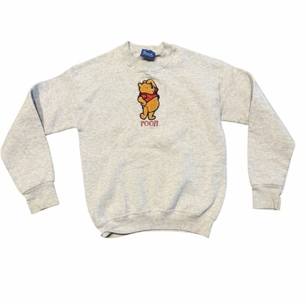 Vintage Winnie The Pooh Sweatshirt Small Grey Crewneck Pullover Disney‎ USA